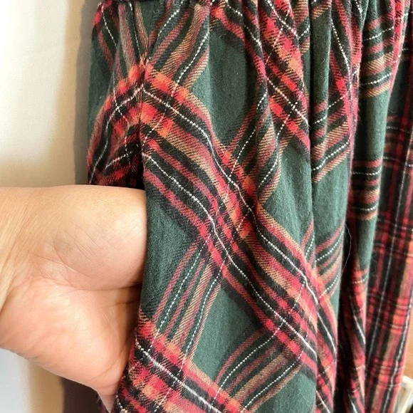 Ivy City Co Hattie Dress XS Green Red Plaid Smocked Midi Cottagecore Holiday - Picture 8 of 10